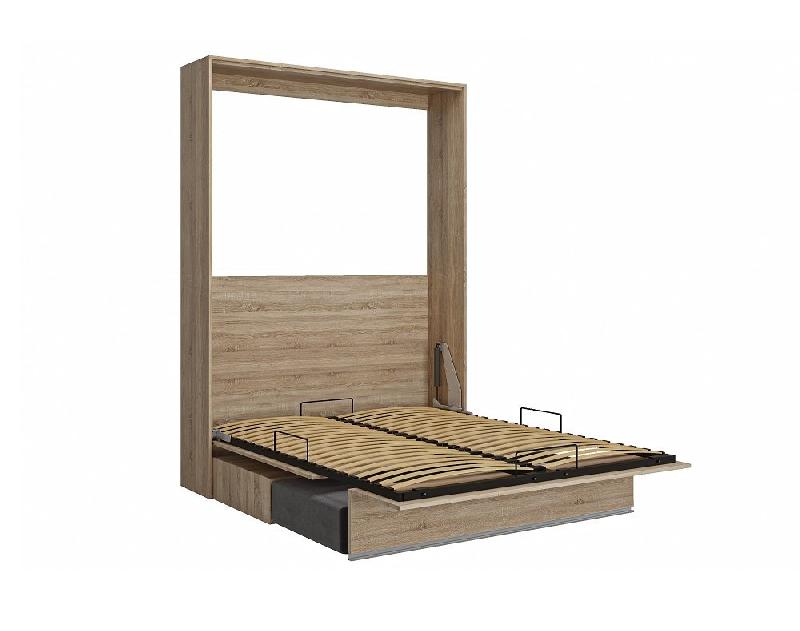 Armoire lit escamotable Genius Sofa - chêne et canapé gris - couchage 140x200 cm avec ouverture assistée_3