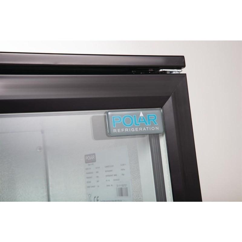 Arrière-bar une porte pivotante Série G noir 128L GL011 Polar_3