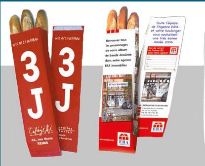 Sac publicitaire à pain écologique - Papier Kraft recyclé blanc lisse - Encres à l'eau certifiées - Contact alimentaire_3