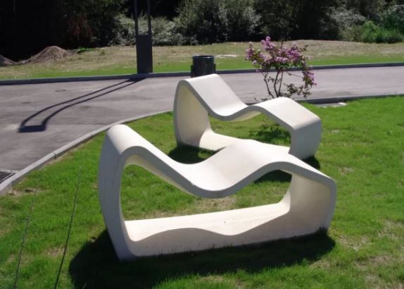 Banc et chaise en béton tubulaire - design minimaliste et écologique - Ciment Green Seal - Réduction CO2_3