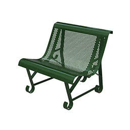 Banc métallique en tôle perforée à sceller au sol - NOVA - 200 cm - Coloris vert 6005_3