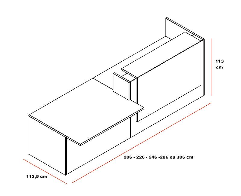 Banque d'accueil Z2 noyer avec accès bas - Officity - 206, Beige, Droite, Noyer Canaletto_3