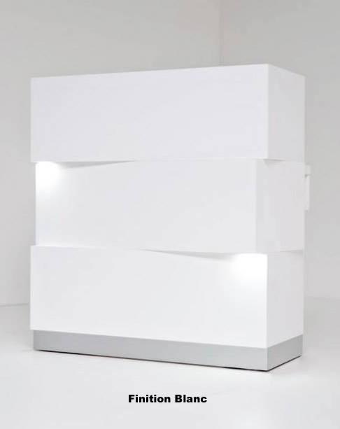 Borne d'accueil lumineuse Zen - MDD - Blanc, Avec tiroir_3