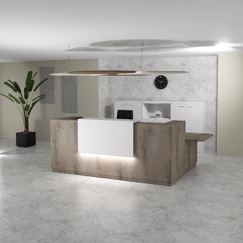 Bureau d'accueil d'angle avec accès PMR Delta Plus - Mobel Linea - 244, Droite, Oui, Chêne grisé_4
