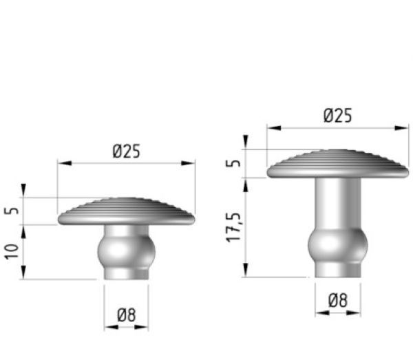 Clou podotactile à frapper - tête striée - tous supports sauf surfaces fragiles - conforme NF P98-351_3