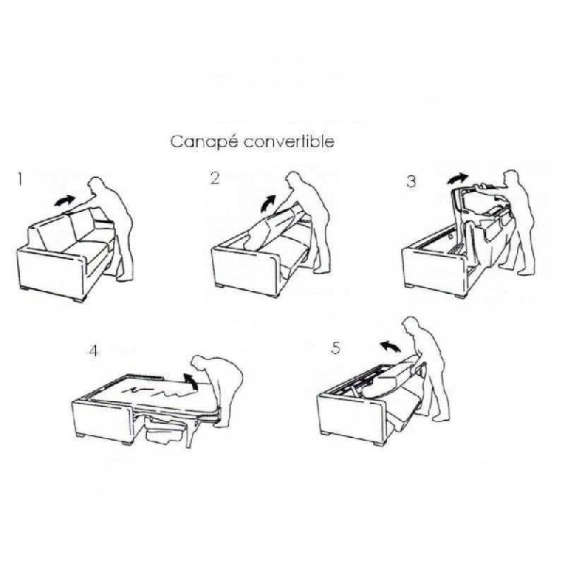 Canapé lit 4-5 places Intenso XXL - Convertible express - Lattes - Couchage 180x197 cm - Tweed gris silex - Matelas 16 cm_3