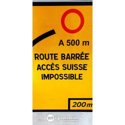 Panneau de voirie temporaire KD42C - Déviation avec mention de ville - Signalisation de carrefours complexes_3