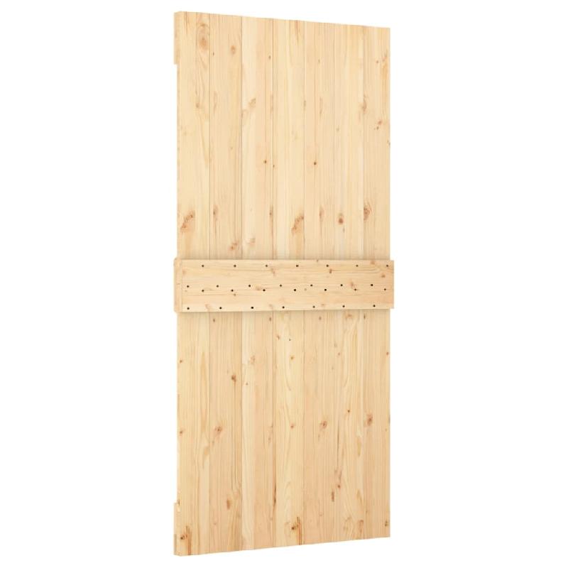 Vidaxl porte coulissante et kit de quincaillerie 95x210 cm pin massif 3202985_3