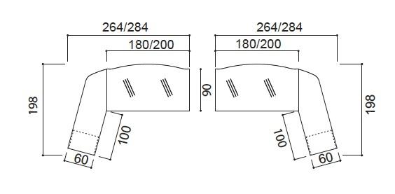 Bureau de direction X time Ring avec plateaux en verre - Quadrifoglio. - Droite, 264, Noyer Canaletto_3