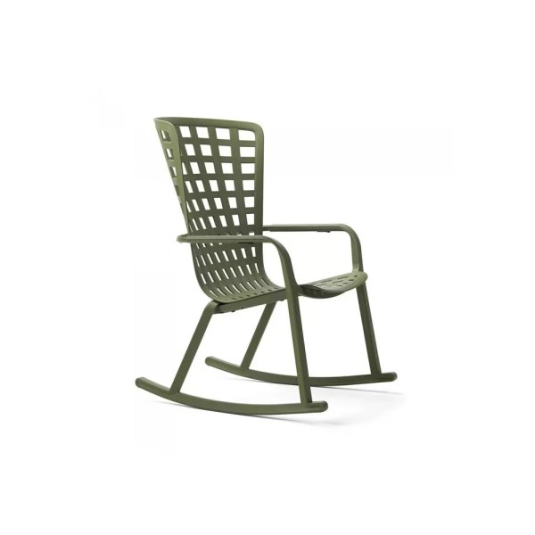 Fauteuil à bascule en résine FOLIO ROCKING - Stamp - design ajouré et finition mate_3