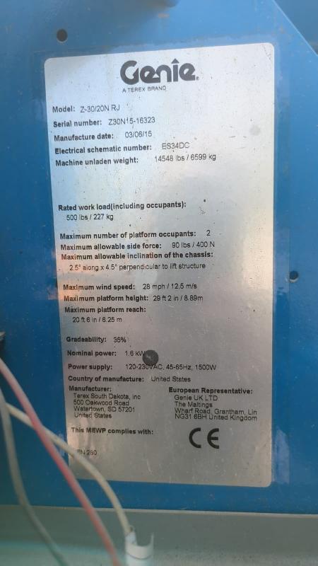 Nacelle Articulée GENIE Z30-20NRJ - new batteries OCCASION_3