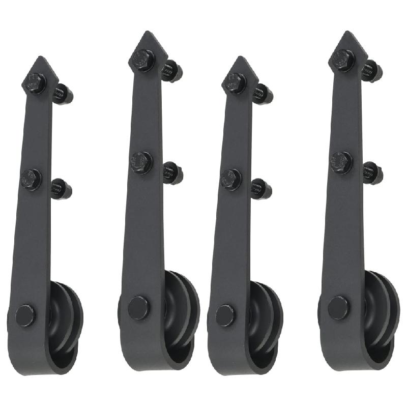 Vidaxl kits de fixation pour porte coulissante 2 pcs 200 cm acier noir 3059839_3