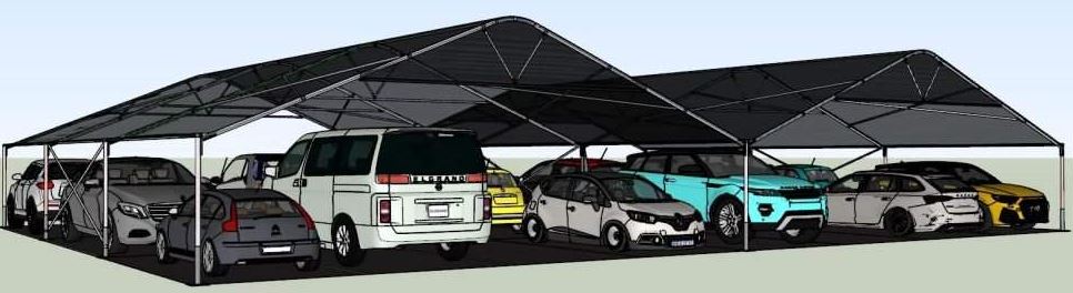 Abris de stationnement idéal pour  vastes parkings ou  zones d'entreposage de véhicules_3