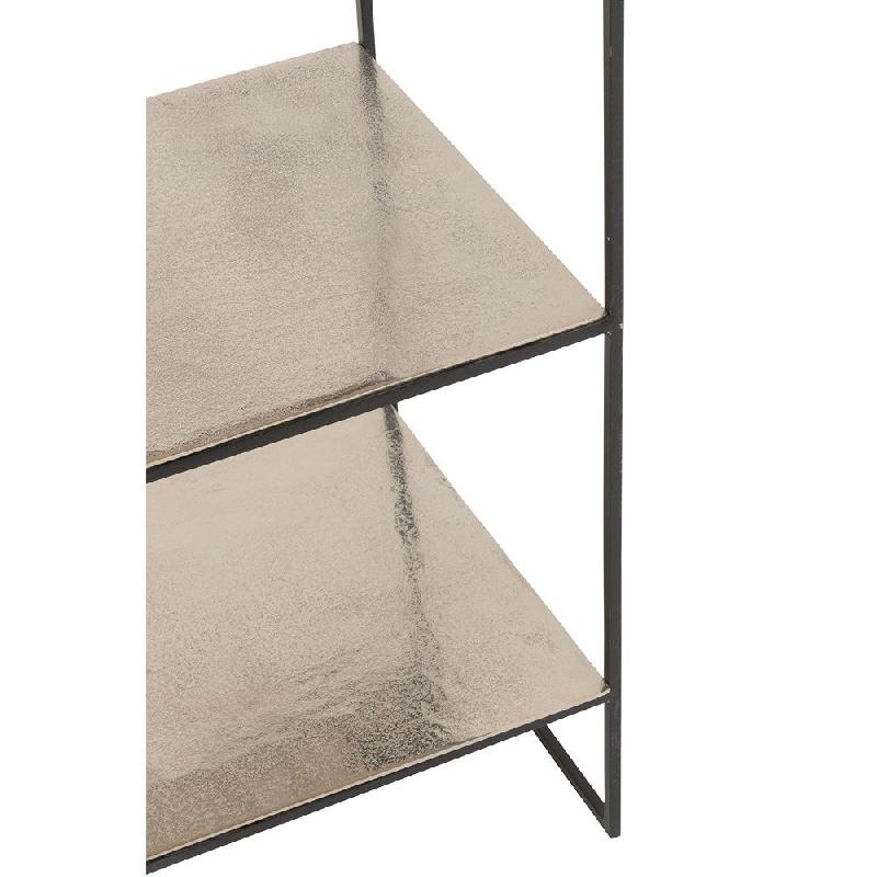 Étagère 5 planches NIZI - métal noir et aluminium argent/noir - design moderne et fonctionnel_3