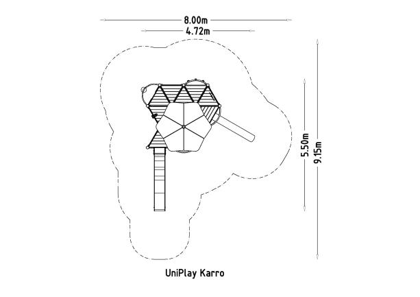Structure multi-jeux pour enfants 5 à 12 ans - Uniplay Karro 8049141 - Hags - Poteaux et panneaux bois, fondation à enterrer_3