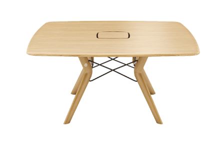 Table tribu carrée - Plateau chêne massif - Pieds réglables en chêne et structure métallique_3