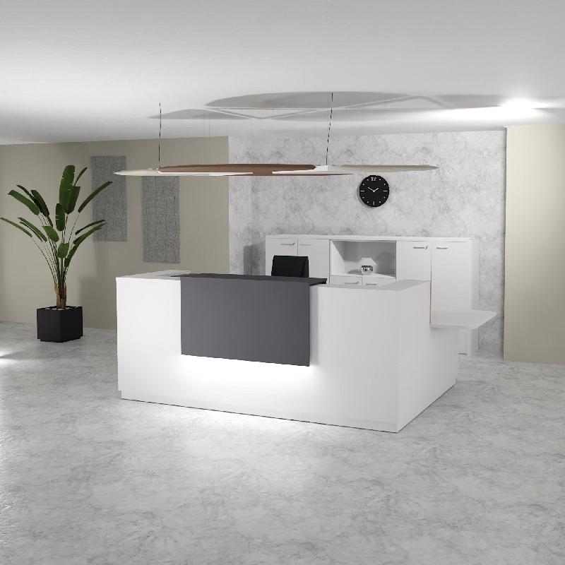 Bureau d'accueil d'angle avec accès PMR Delta Plus - Mobel Linea - Blanc, Droite, 264, Oui_4