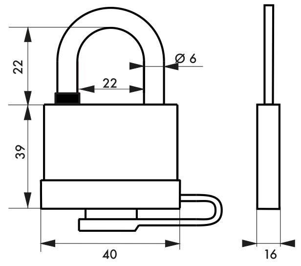 Cadenas à clé Mach 3 Bumper 40 mm - Corps laiton monobloc et anse inoxydable - Idéal pour extérieur_3