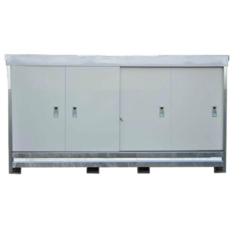 Armoire de rétention galvanisé 3958x1466x1955 mm + caillebotis galva - 1500 L avec portes_3