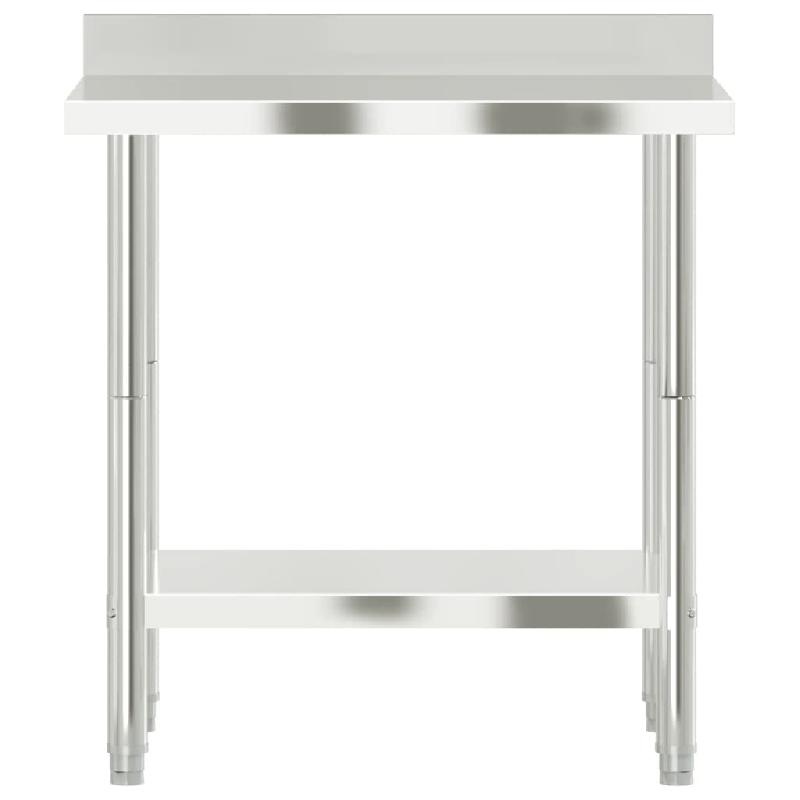 Vidaxl table de travail de cuisine avec dosseret 82,5x55x93 cm inox 376457_3