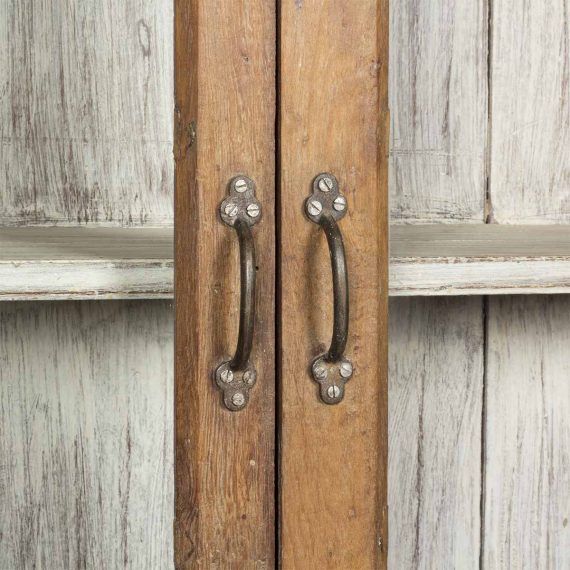 00119001000515 - meuble présentoir vintage Francisco Segarra - intérieur blanc laqué et extérieur bois naturel - 120×33×H265cm_3