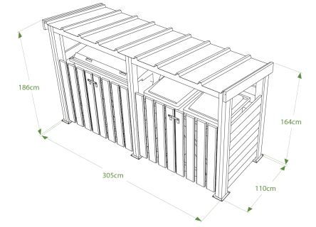 Cache-conteneurs - cofradis - en recyclé avec toiture_3
