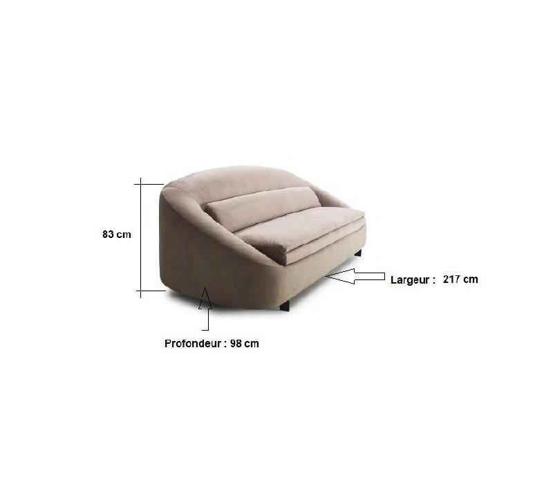Canapé fixe 3 places Cachette - Tissu personnalisable - Design contemporain et confort_3