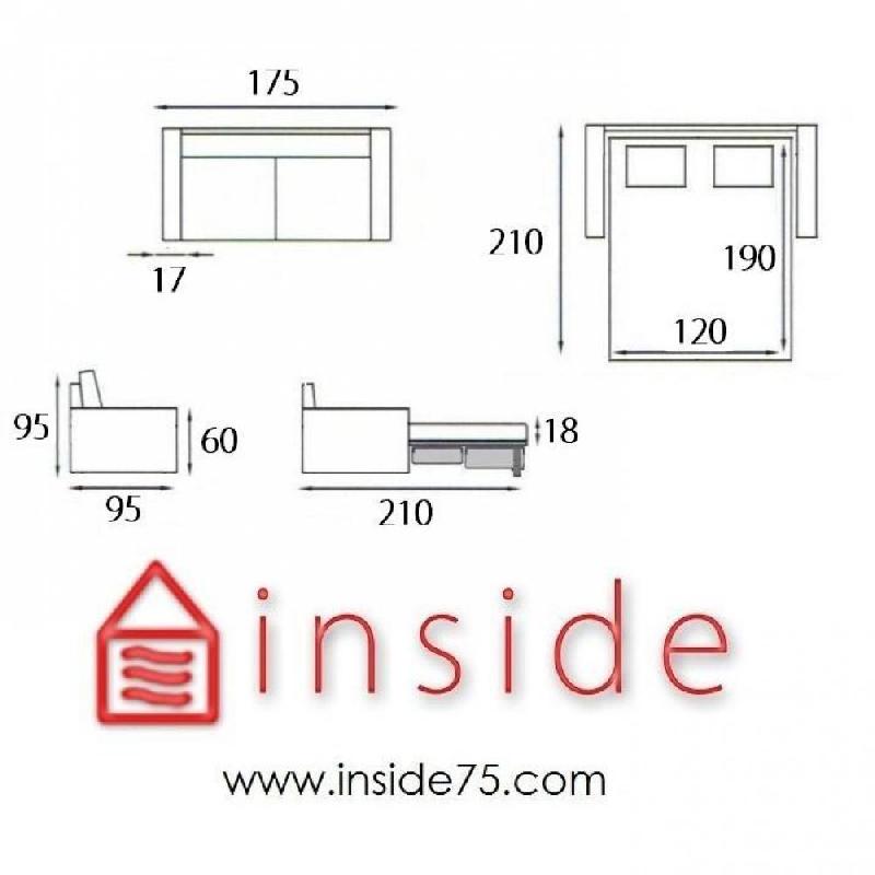 Canapé-lit 2-3 places Master convertible express 120 cm - Matelas 18 cm en mousse polyuréthane haute résilience - Gris silex_3