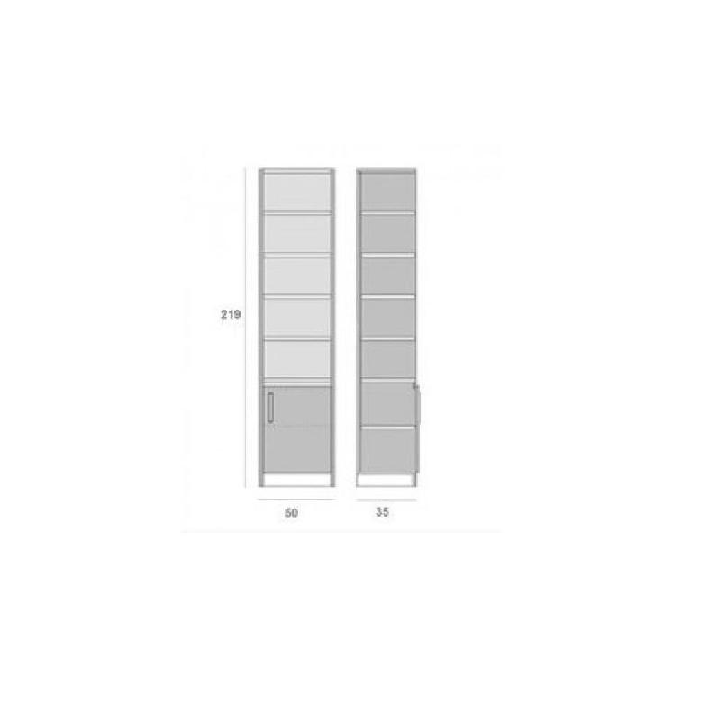 Composition lit escamotable blanc mat Dynamo Sofa - canapé avec accoudoirs microfibre, colonne armoire et bibliothèque 140x200 cm_3