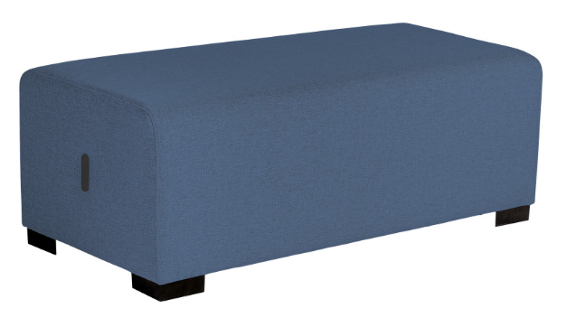 Pouf 2 places - Structure bois (pin) - Assise mousse polyuréthane - Revêtement tissu - Coloris au choix - Anti feu - Normé OEKO TEX - Patins antidérapants - Fabrication européenne - Garantie 2 ans_3