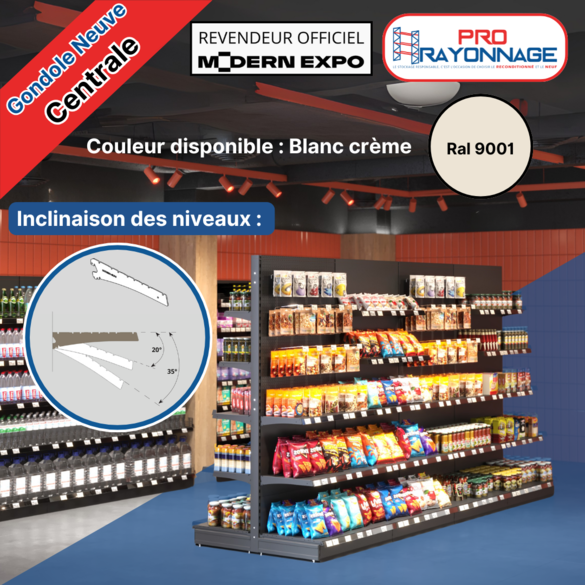 Gondole Centrale de magasin à configurer - Hauteur 1600mm, Longueur 1 000mm [NEUVE]_3