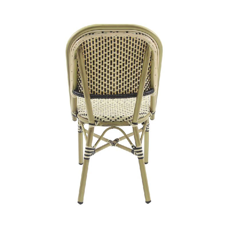 Paris - Chaise de bistrot en rotin synthétique bambou-blanc/noir_3