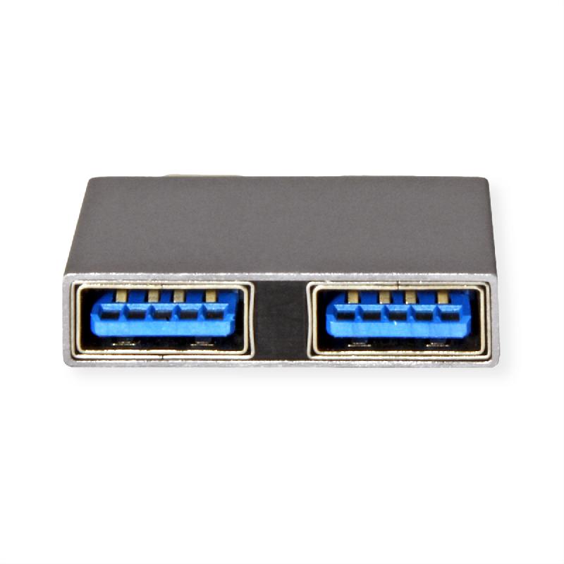 ROLINE Adaptateur USB 3.2 Gen 2, 2x USB Type C - 2x USB Type A,  M/F, argent_3