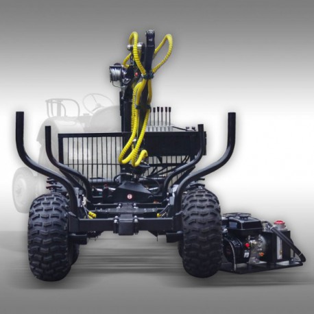 Grue treuil sur remorque 4 X 4  porte grumes Jansen_3