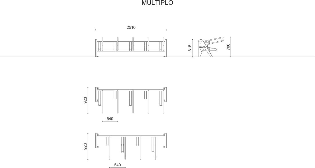 Multiplo - Parking à vélos City Design en acier - Tube profilé et cadre rond avec logo personnalisé_3