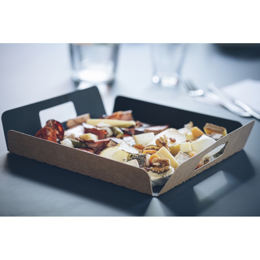 60 plateaux noirs carrés Vision+® - 20x20x6 cm - Carton + PE noir et couvercle en RPET_3