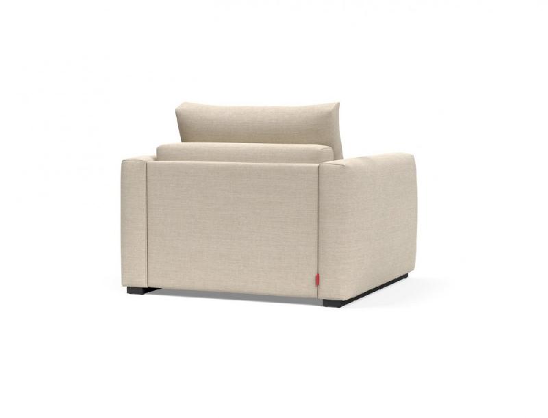 Fauteuil design convertible avec accoudoirs - COSIAL Innovation Living - Tissu Phobos Latte - Lit 80x202 cm_3