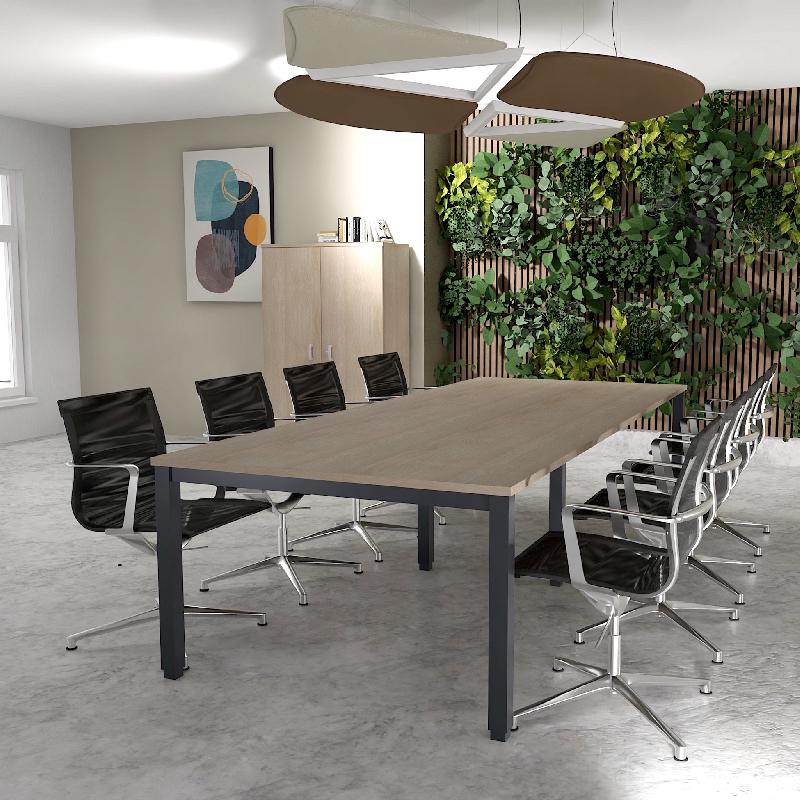 Table de reunion tempo 8-10 personnes - MOBEL LINEA - anthracite, acacia clair, 300_3