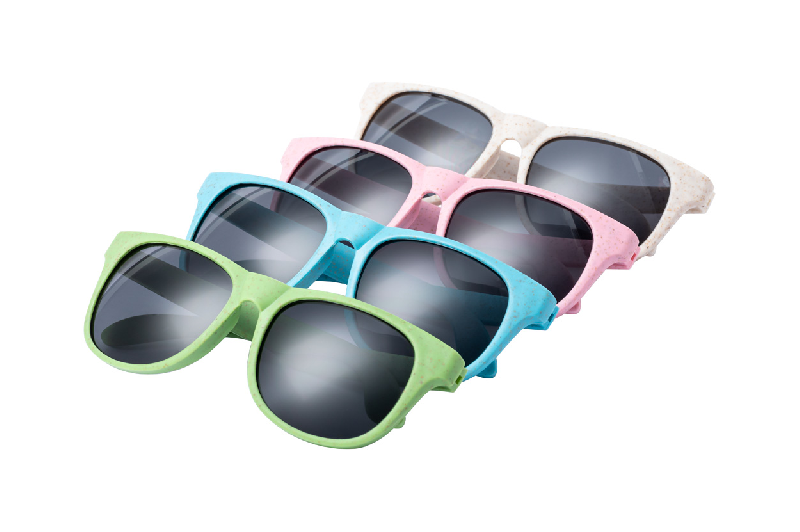 Lunettes de soleil en plastique écologique - paille de blé - protection UV400 - couleur bleue - 18g_3