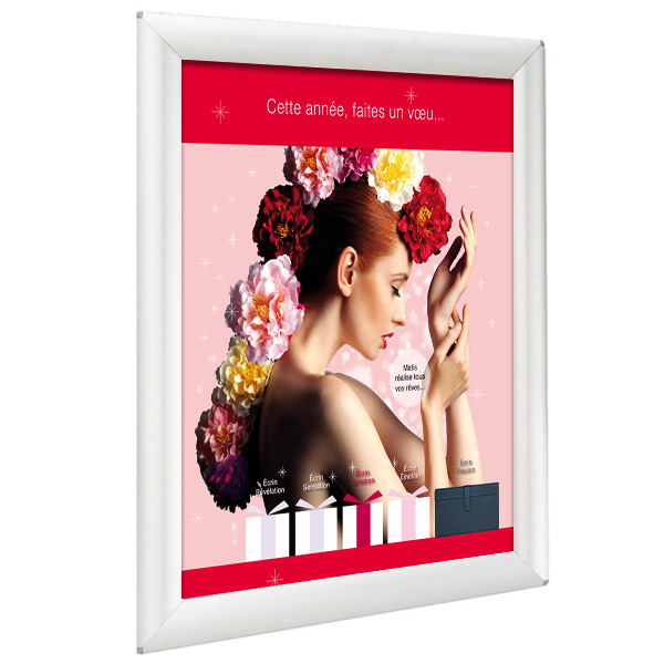 Cadre Alu Affichage Visu-Clic® A4 mural ou comptoir - Réf : 214224C - avec pied arrière, profilé aluminium rabattable et plexiglass antireflets_3