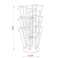 Tourniquet brochures 9 cases A4 comptoir - Métallique finition époxy gris alu - Réf.22351158_3