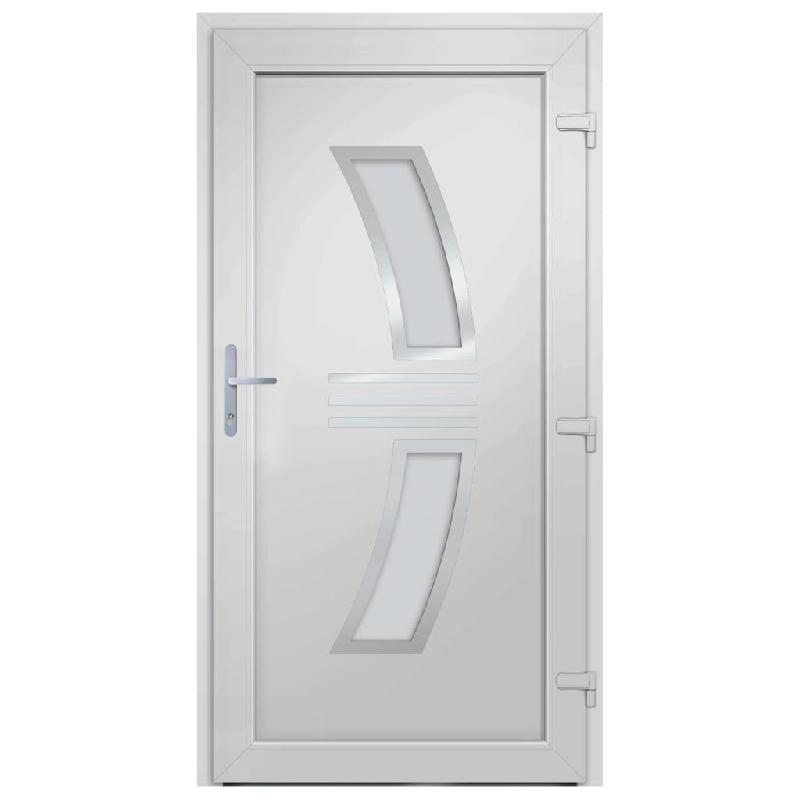 Vidaxl porte d'entrée blanc 88x200 cm pvc 3187926_3