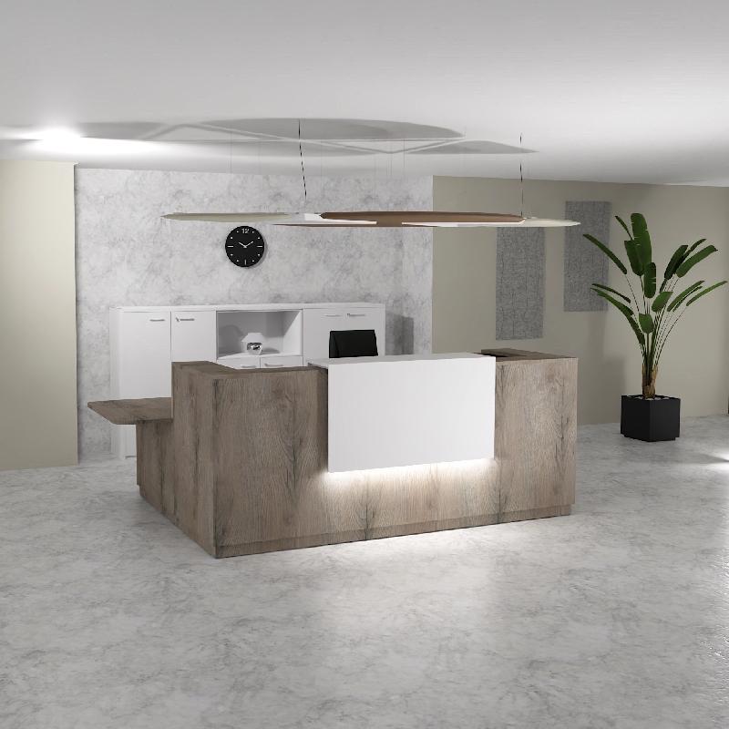 Bureau d'accueil d'angle avec accès PMR Delta Plus - Mobel Linea - 224, Gauche, Oui, Chêne grisé_4