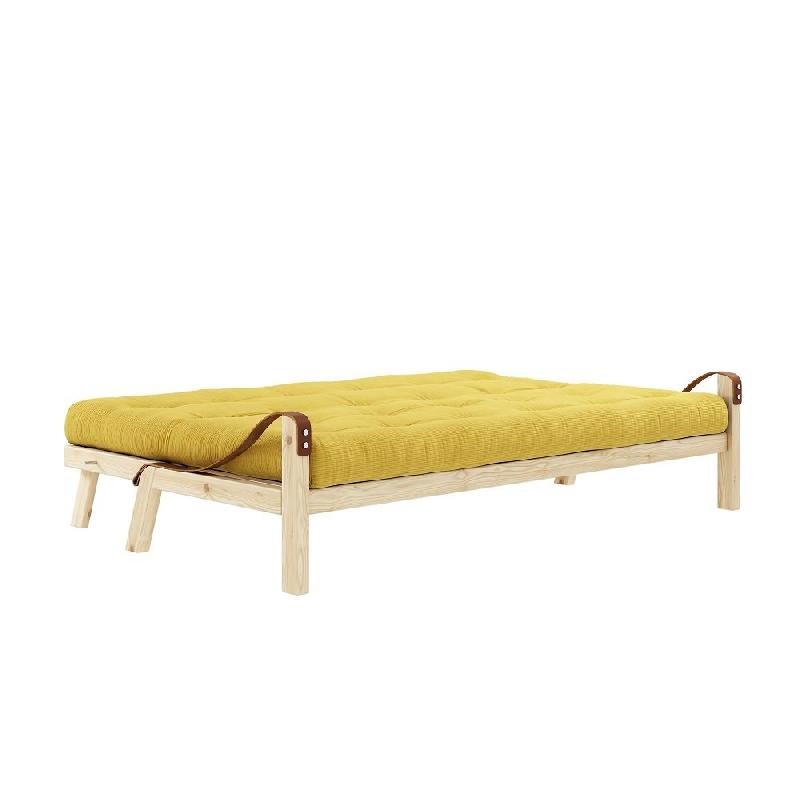 BANQUETTE FUTON POETRY EN PIN MASSIF COLORIS MIEL COUCHAGE 130 X 190 CM._3