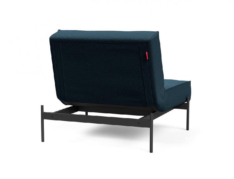 Fauteuil design convertible SPLITBACK - Innovation Living - Argus Navy Blue - Lit 90x115 cm - Pieds acier noir mat_3