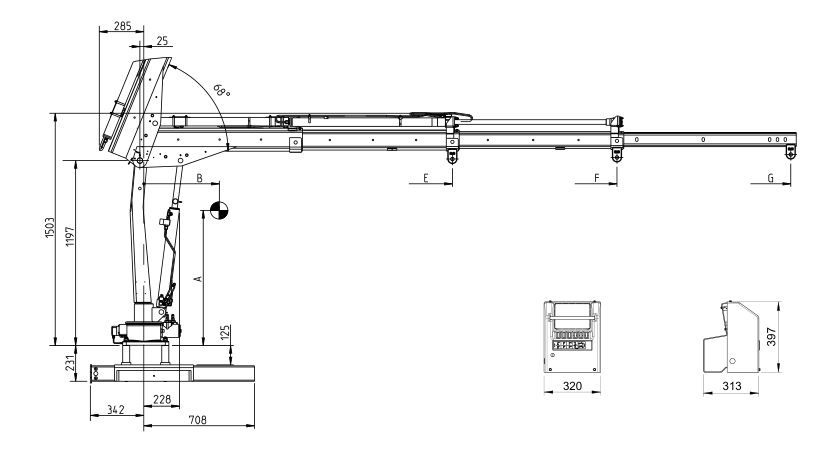 Grue auxiliaire T-clx 009 - Hiab - portée hydraulique 1.8 à 2.8 m - capacité 870 kg_3