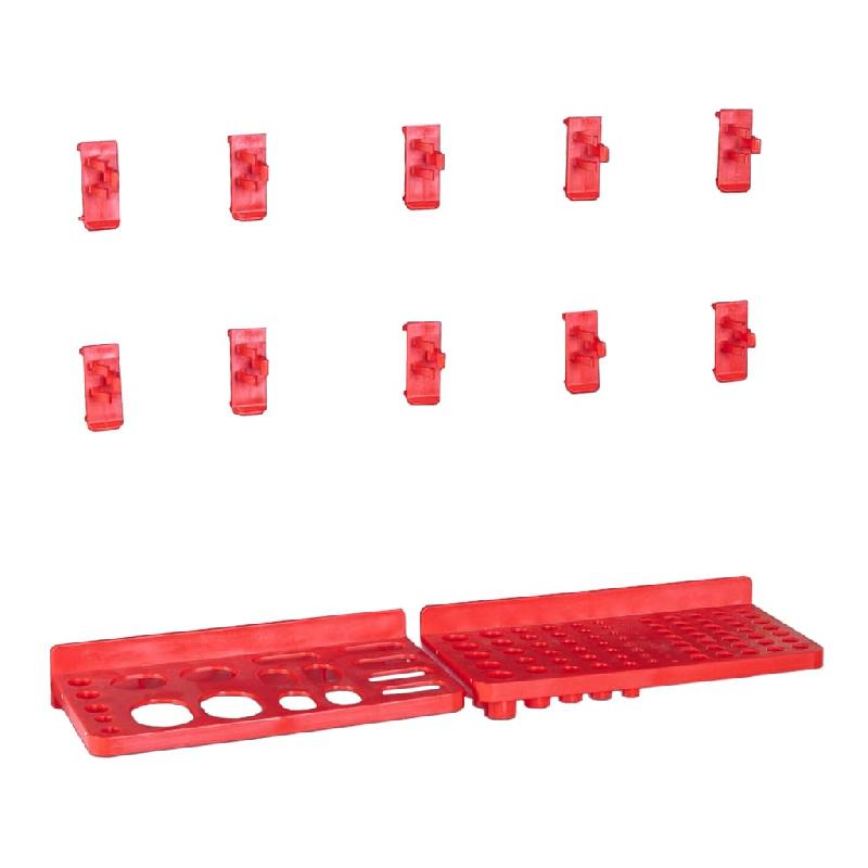 Vidaxl kit de bacs de stockage et panneaux muraux 141pcs rouge et noir 150814_3
