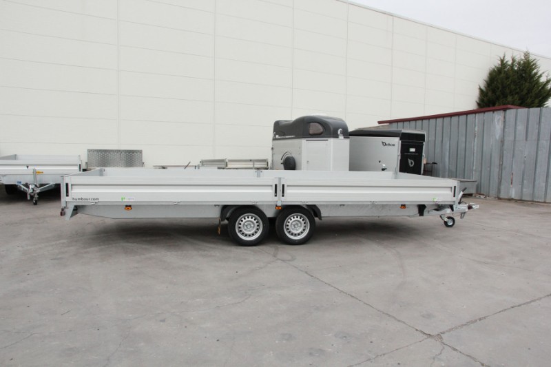 Remorque plateau HUMBAUR HT 356221 GR - 2 essieux, roues dessous, ridelles alu, dimensions 6220x2070 mm_3