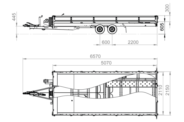 Remorque porte voiture-plateau - 5,07 X 2,15 M - 3500 KG - MARTZ GT PLATEAU 500/3S_3