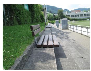 Banc public en plastique recyclé hanit - PRATO - marron, sans pieds, 200 cm - armature en acier zingué_3